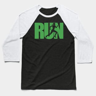 RUN green Baseball T-Shirt